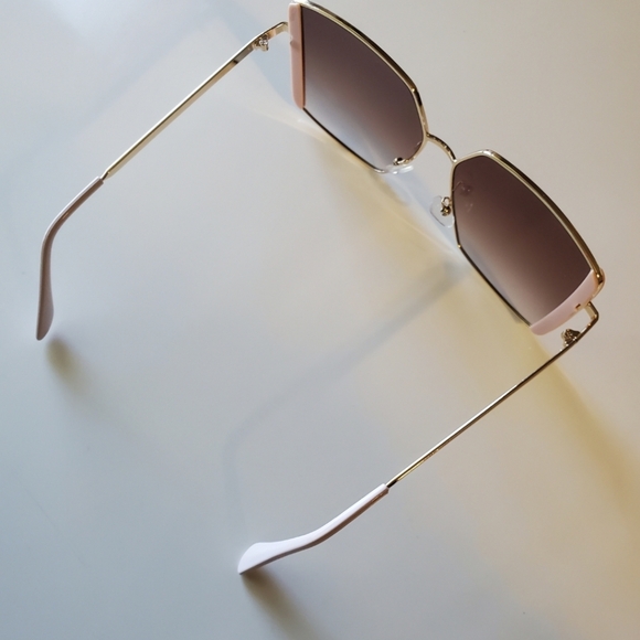 Gold and Blush Square Sunglasses - Picture 3 of 3